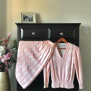 80s Vintage Pale Pink Vivanti Petites Knit Set